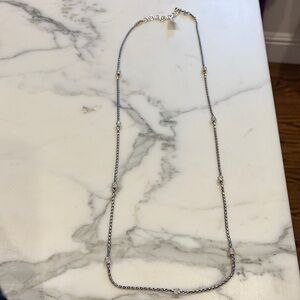 Brighton Silver meridian with Crystal Accents 38” long adjustable necklace
